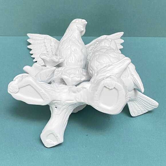 Beautiful Matte White Bird Sculpture - Upcycled - Vintage - Salvaged - Farmhouse - Picture 4 of 7